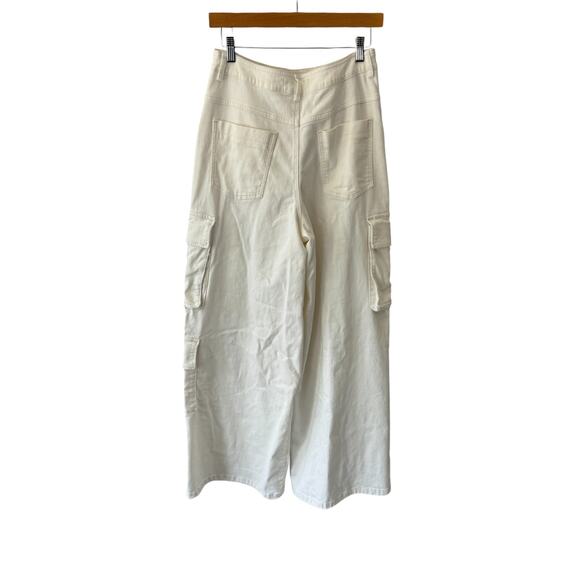 The Frankie‎ Shop Hailey Denim Oversized Cargo Pants in White Size Small - Picture 3 of 12